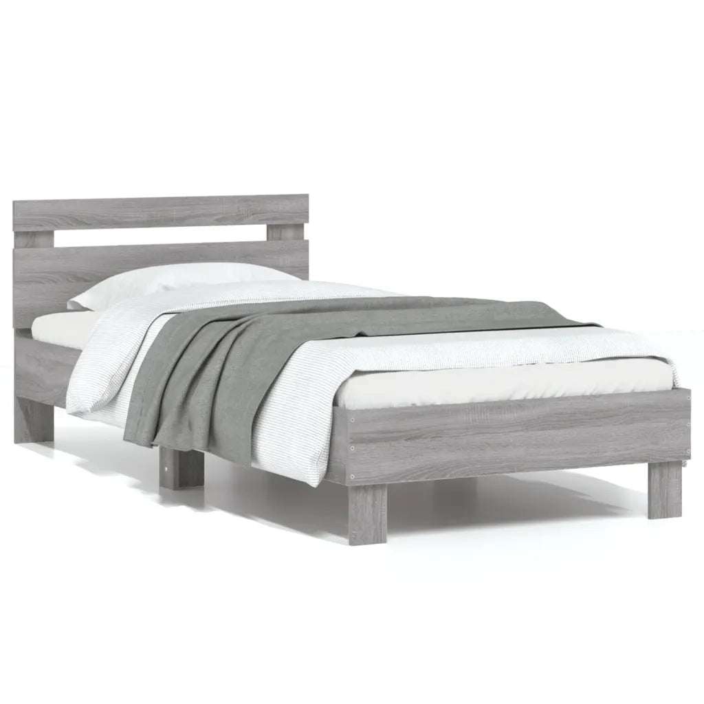 Giroletto con Testiera Grigio Sonoma 75x190cm Legno Multistratocod mxl 111299