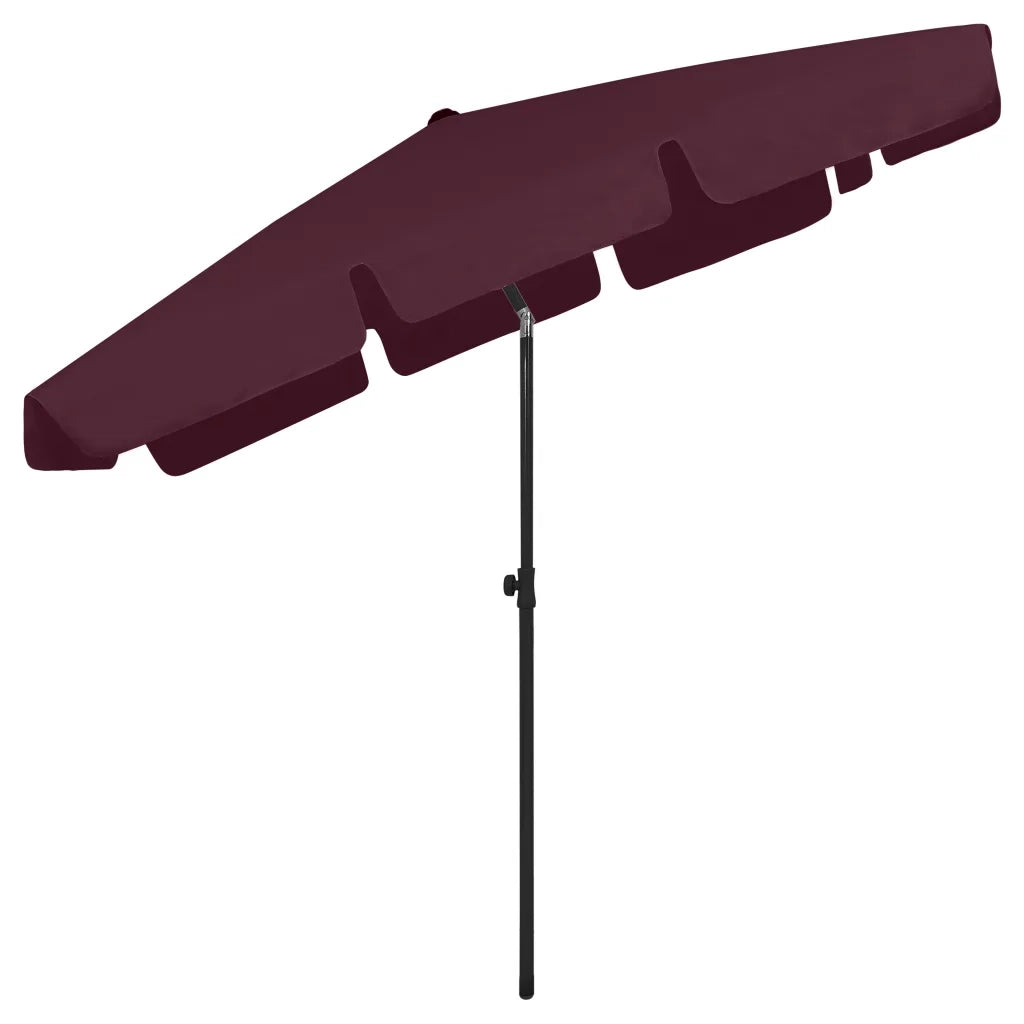 Ombrellone da Spiaggia Rosso Bordò 200x125 cm 314731