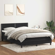 Giroletto a Molle con Materasso Nero 160x210 cm in Velluto 3316121