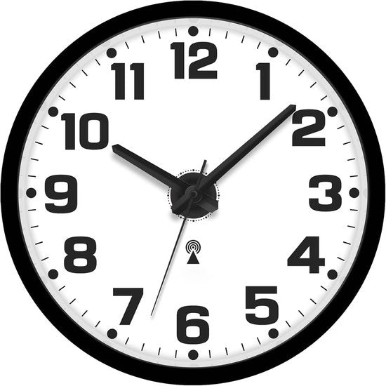 Orologio da Parete Radio Senza Suono di Ticchettio 30cm Orologio da Parete Moderno per Camera da Pranzo Camera da Letto Ufficio (Nero)