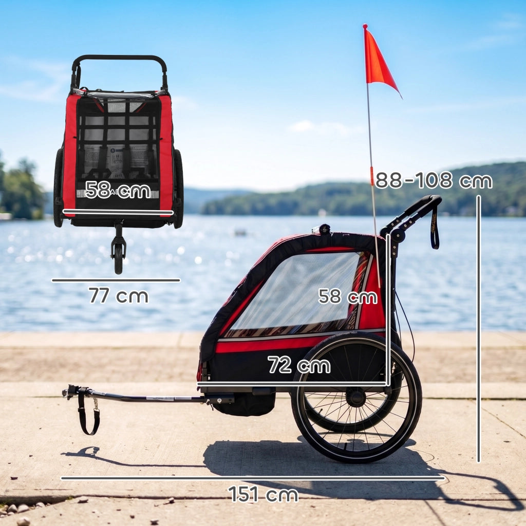 Carrello bicicletta bambini 2 in 1 ¨C Minimal ¨C rosso