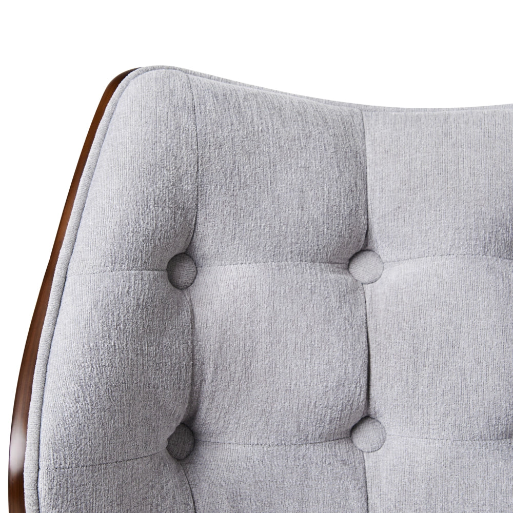 Sedia da ufficio in lino grigio legno scuro e grigio arredamento da ufficio elegante