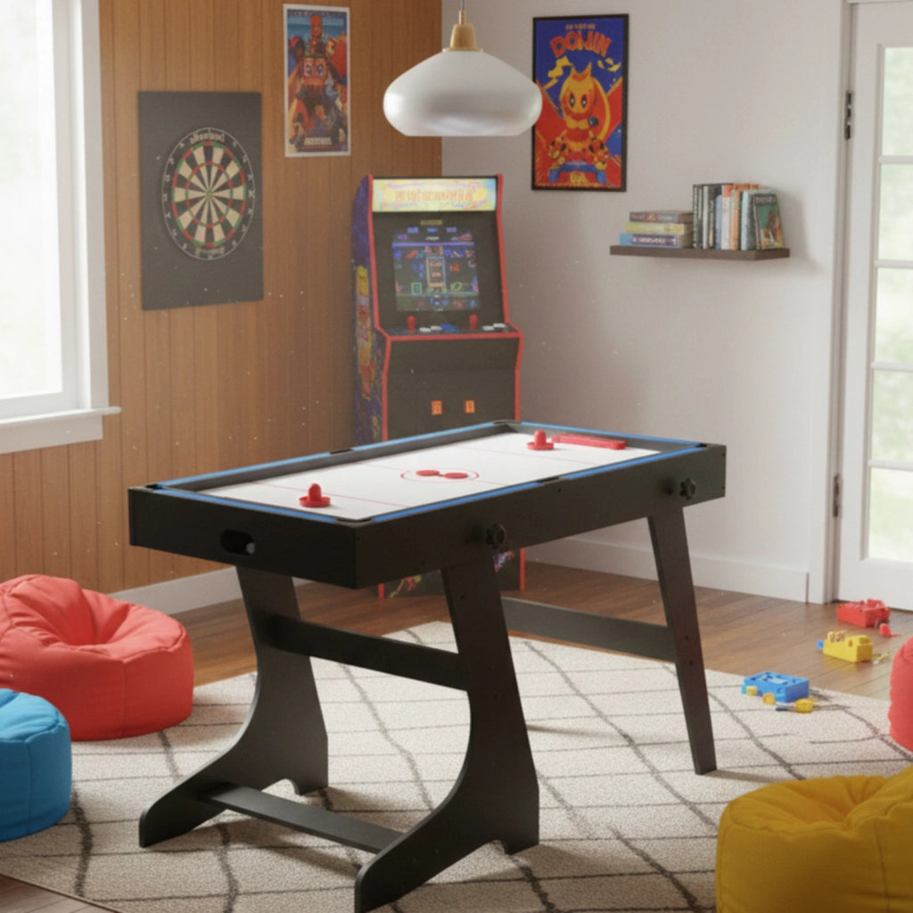 Tavolo multigioco 4 in 1 per bambini - Calcio balilla, Biliardo, Tennis da tavolo, Air-hockey