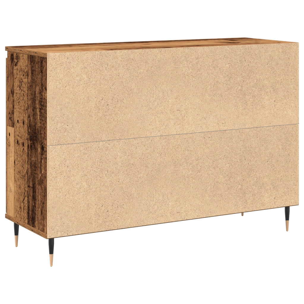 Credenza con porte e cassetti in legno vecchio 101,5x35x70 cm