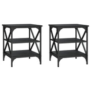 Tavolini 2 pz | Tavolo laterale Neri 40x42x50 cm in Legno Multistrato