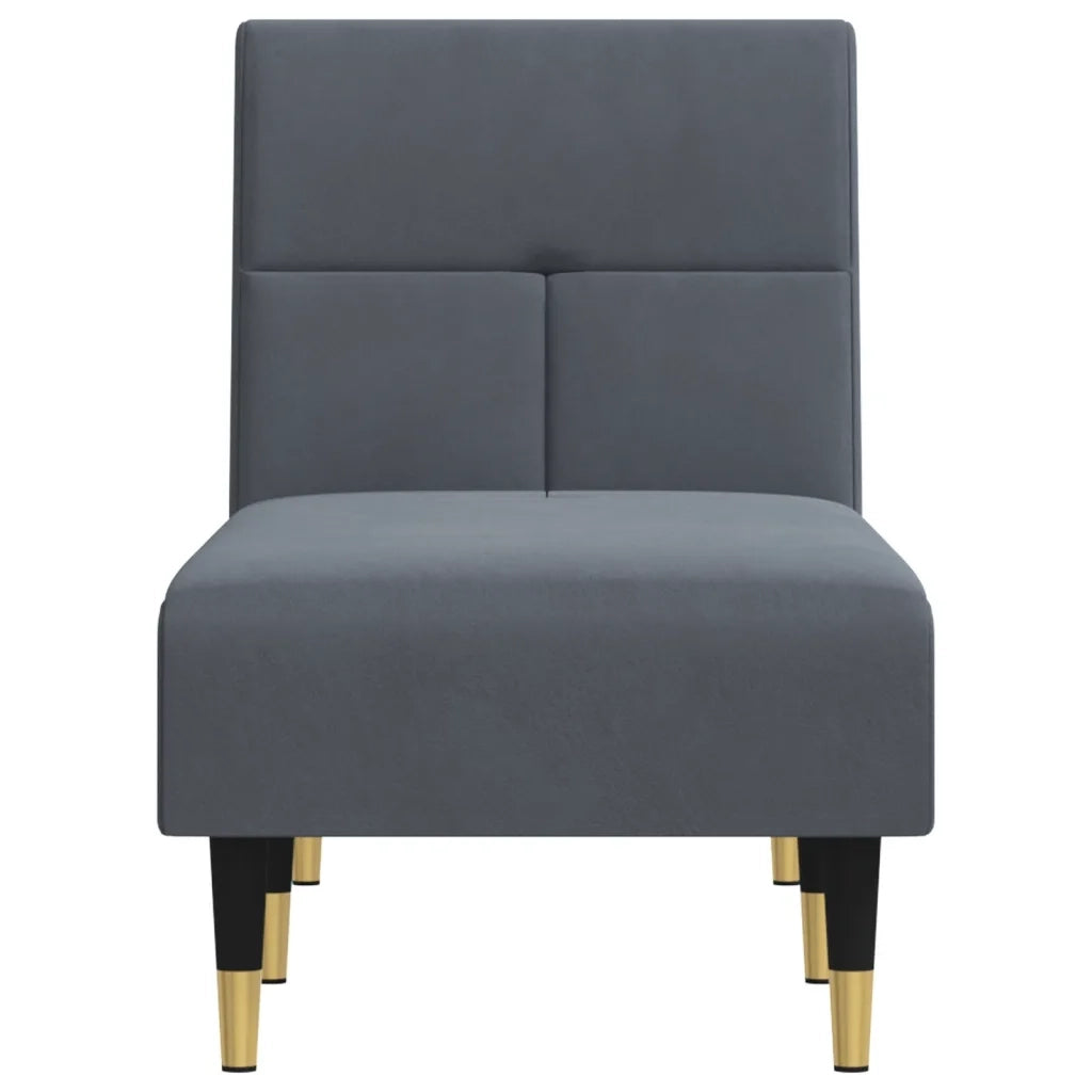 Chaise Longue in Velluto Grigio Scuro 352809