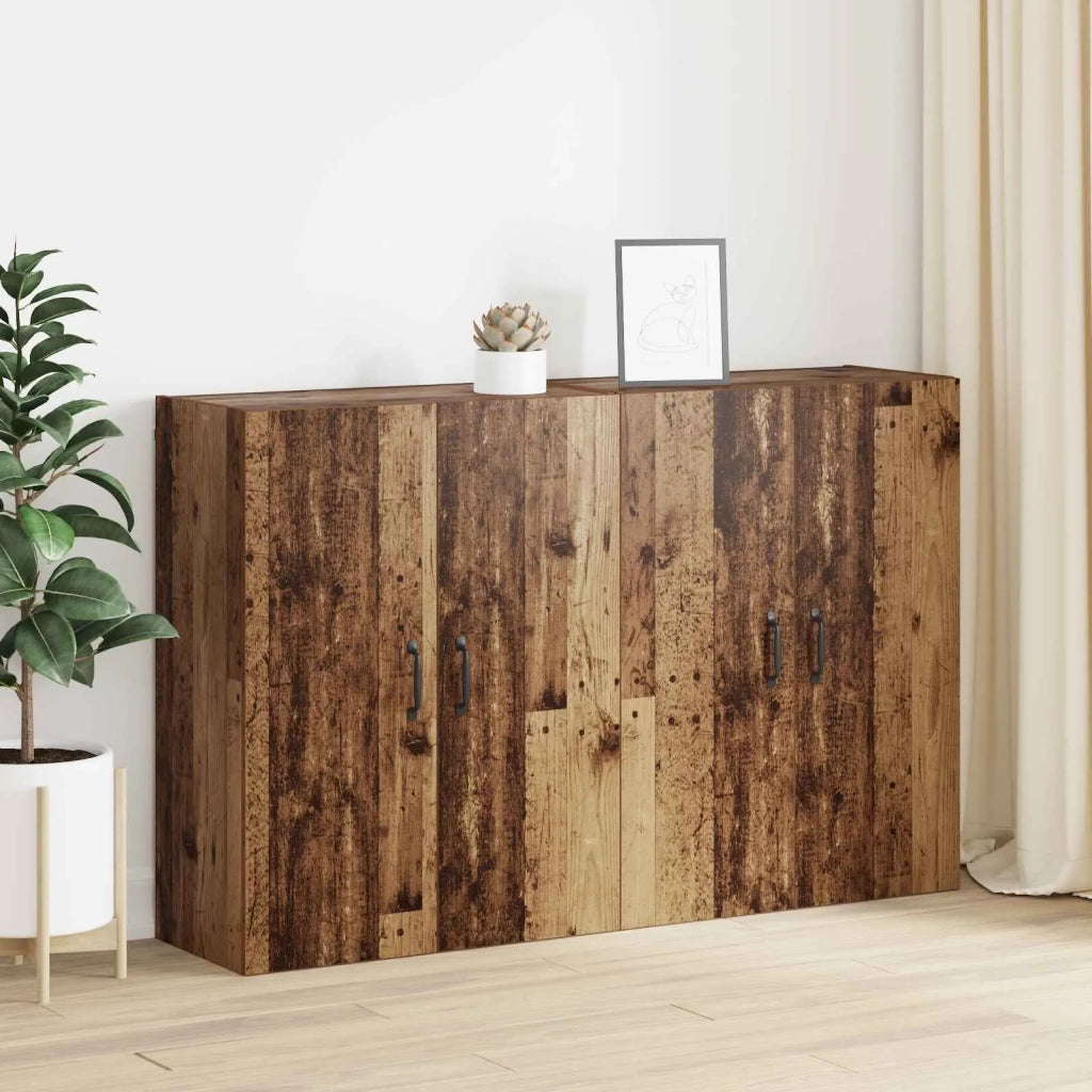 Armadietto a Muro | Mobiletto a muro 2 pz Legno vecchio 69,5 x 34 x 90 cm