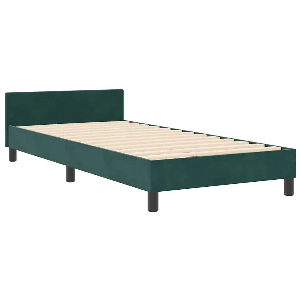 Letto a molle con testiera Verde Scuro 90 x 190 cm Velluto 3344846