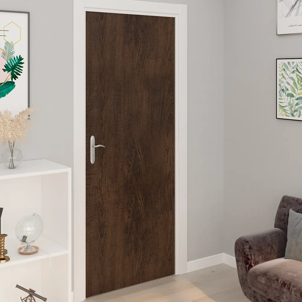 Pellicole Autoadesive per Porte 2 pz Rovere Moro 210x90 cm PVC CFW1759842