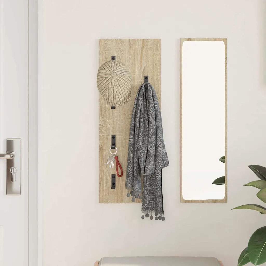 vidaXL Appendiabiti a muro rovere sonoma 30 x 1.5 x 80 cm