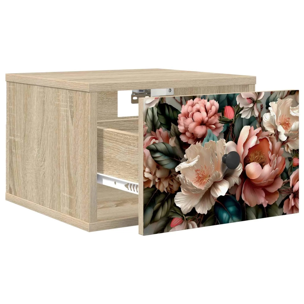 Mobiletto da comodino a parete BORNE 2 pz Rovere Sonoma 8007458