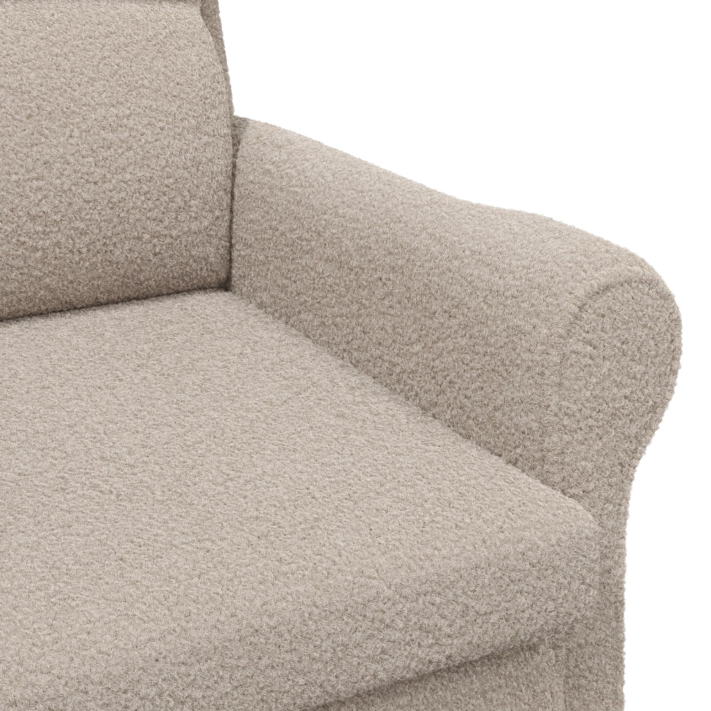Poltrona Ergonomica Grigio chiaro Poliestere, Legno Standard