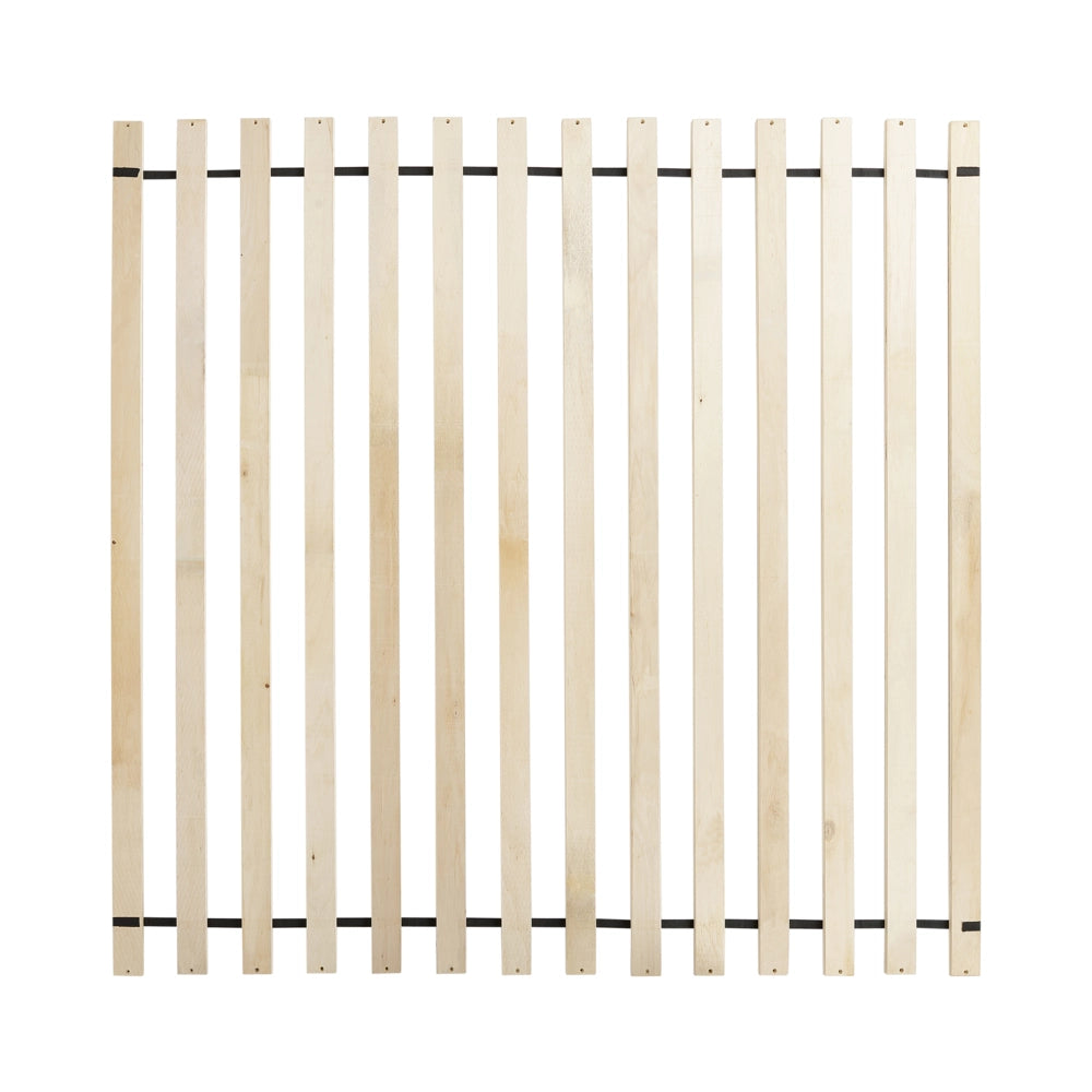 Letto 180 x 200 cm in frassino scuro con rete a doghe e testiera gambe in metallo nero