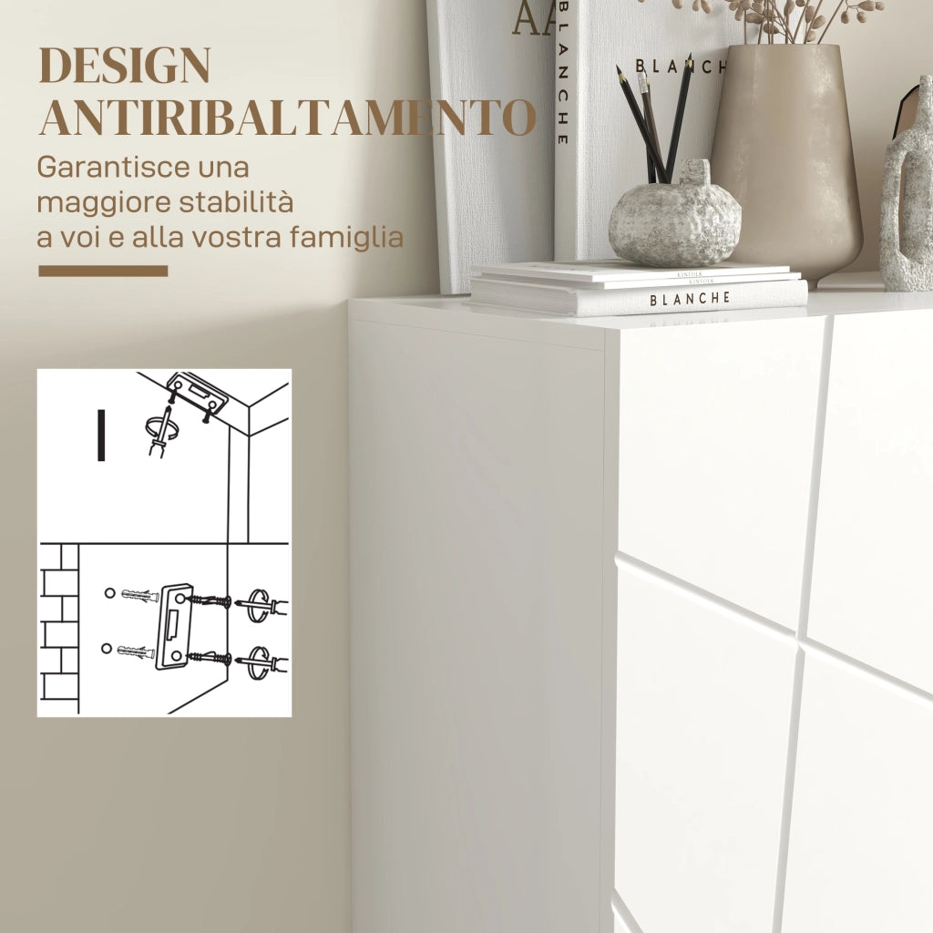 Scarpiera Moderna ¨C zephmum ¨C Bianco 72x31.5x95 cm