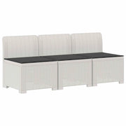 Divano da giardino 3 posti con cuscini in look rattan PP Bianco 8011969