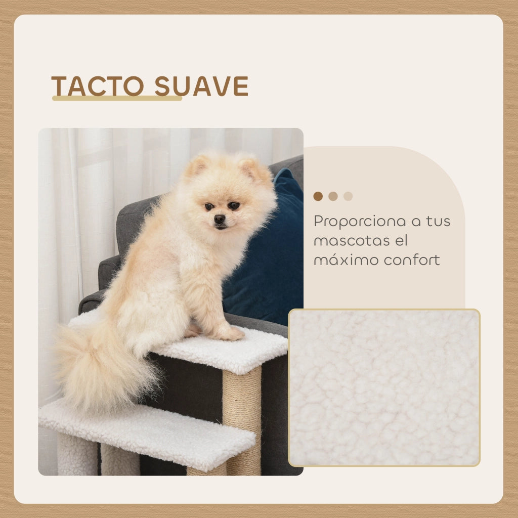 Casetta per Gatti a Soppalco con Posti di Rilassamento ¨C zephmum ¨C Bianco 60x40x64 cm