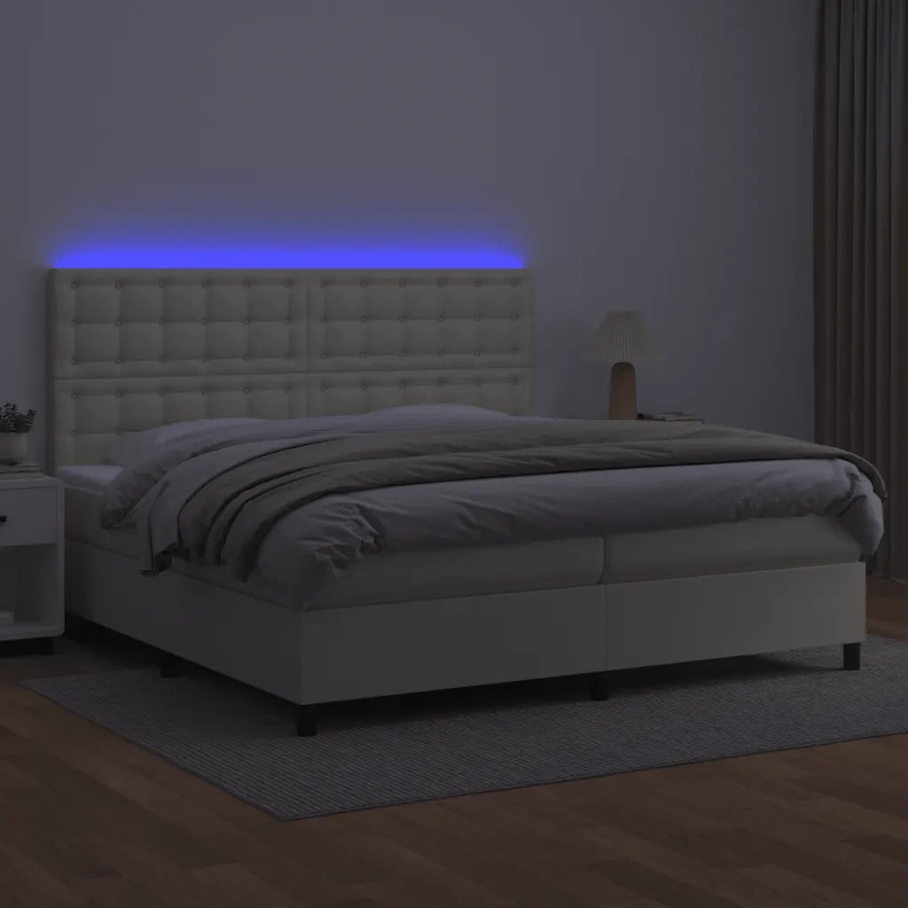 Giroletto a Molle con Materasso e LED Crema 200x200 cm cod mxl 62182