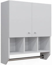 Mobile bagno Fynn, Bianco, 59.2 x 70.5 cm Pensile a 2 ante, da parete per la conservazione di accessori da bagno