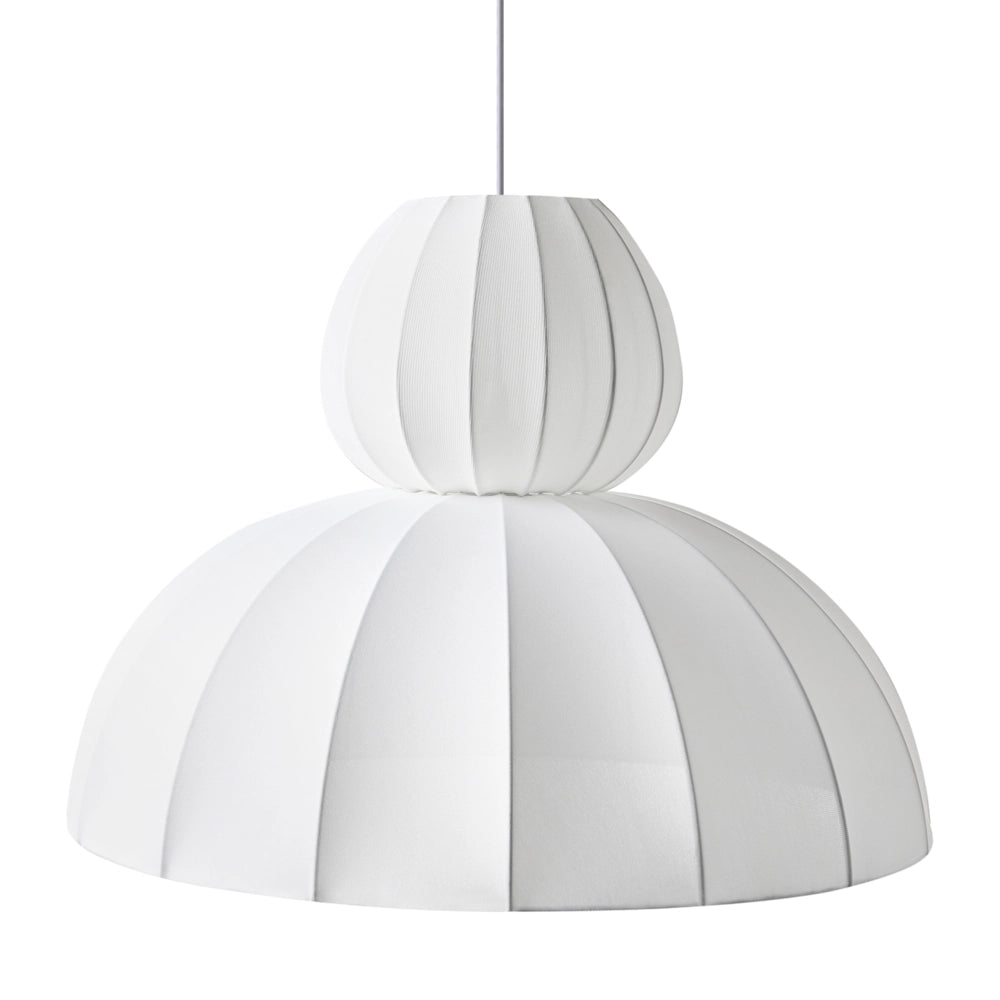 Lampada a sospensione in finta seta bianca Plafoniera Sala da pranzo Soggiorno Stile moderno