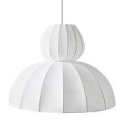 Lampada a sospensione in finta seta bianca Plafoniera Sala da pranzo Soggiorno Stile moderno