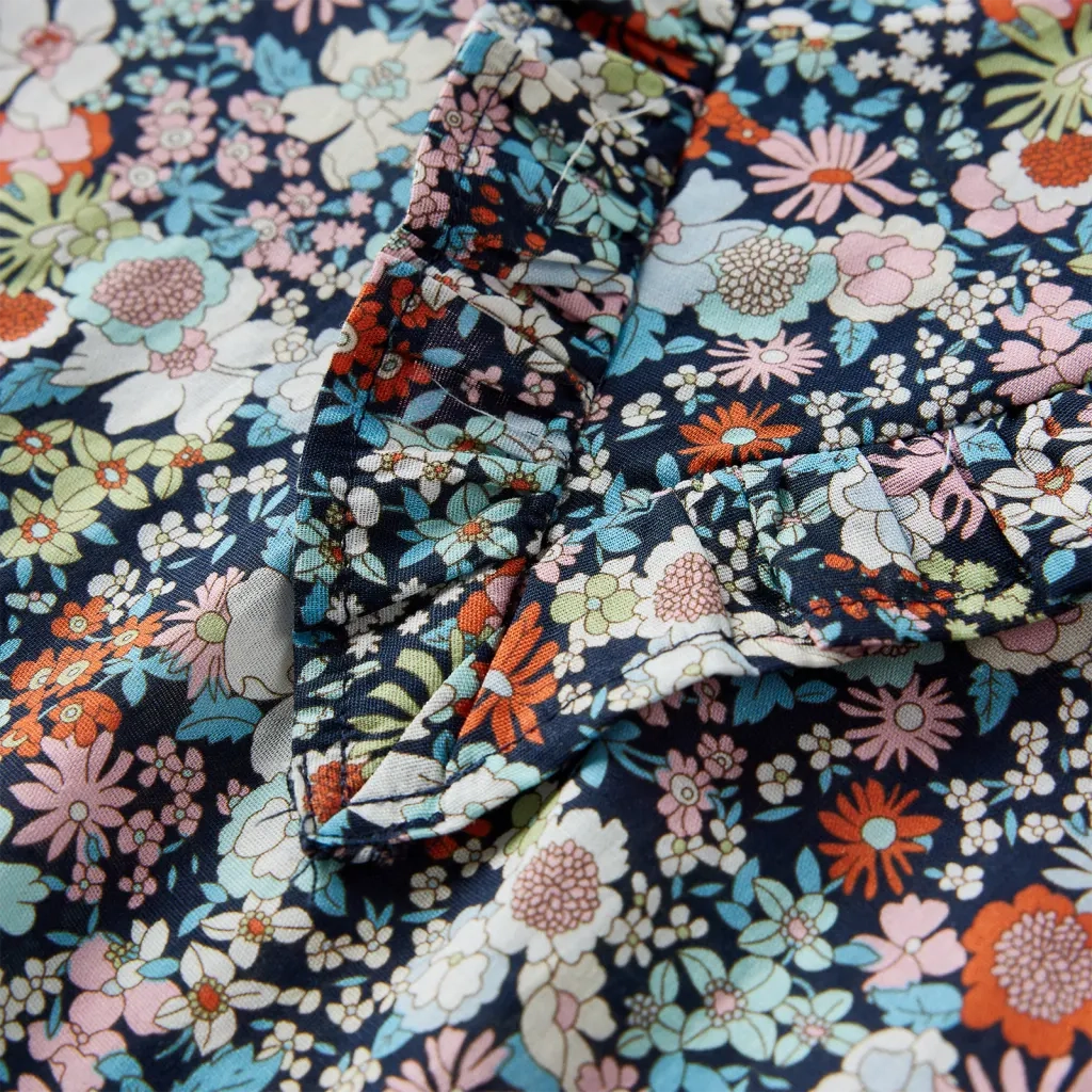 Camicia da Bambina a Maniche Lunghe Blu Scuro 128 14377