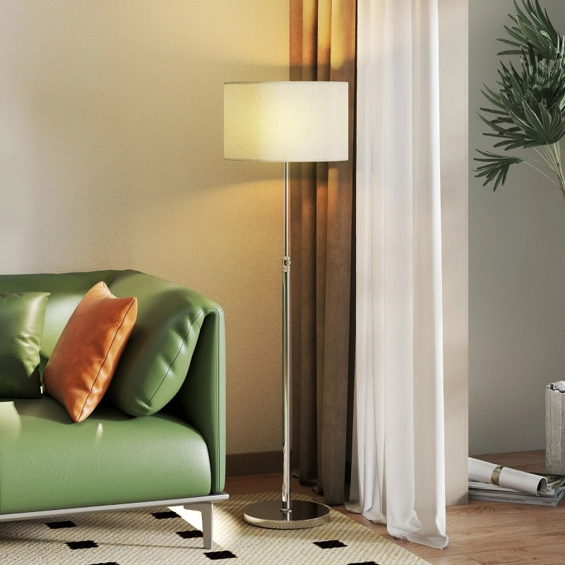 Lampada da terra con telecomando, altezza regolabile, paralume in tessuto, base in metallo, luminosit¨¤ regolabile, interruttore a pedale, beige