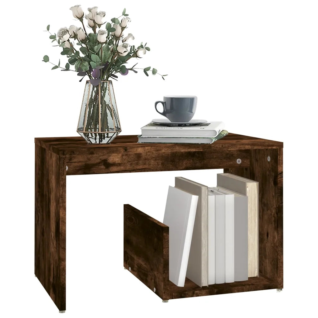 Tavolino | Tavolo laterale Rovere Fumo 59x36x38 cm in Legno Multistrato
