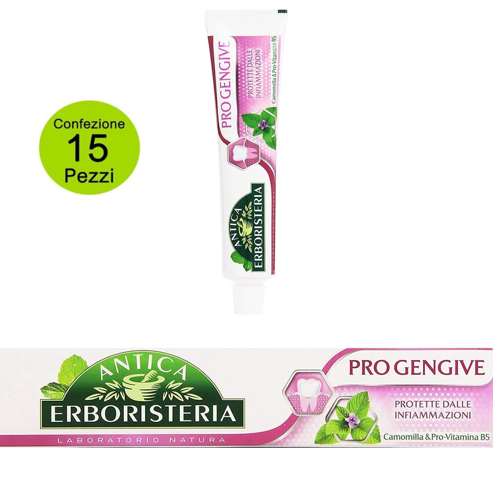 Multipack da 15 dentifrici antica erboristeria pro gengive confezioni da 75 ml ciascuna