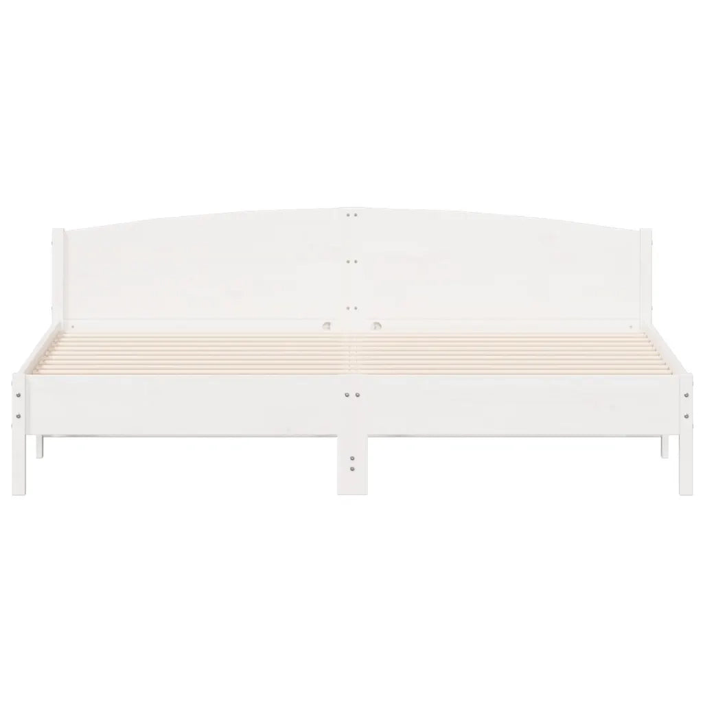 Giroletto senza Materasso Bianco 200x200 cm Legno Massello Pino 3216189