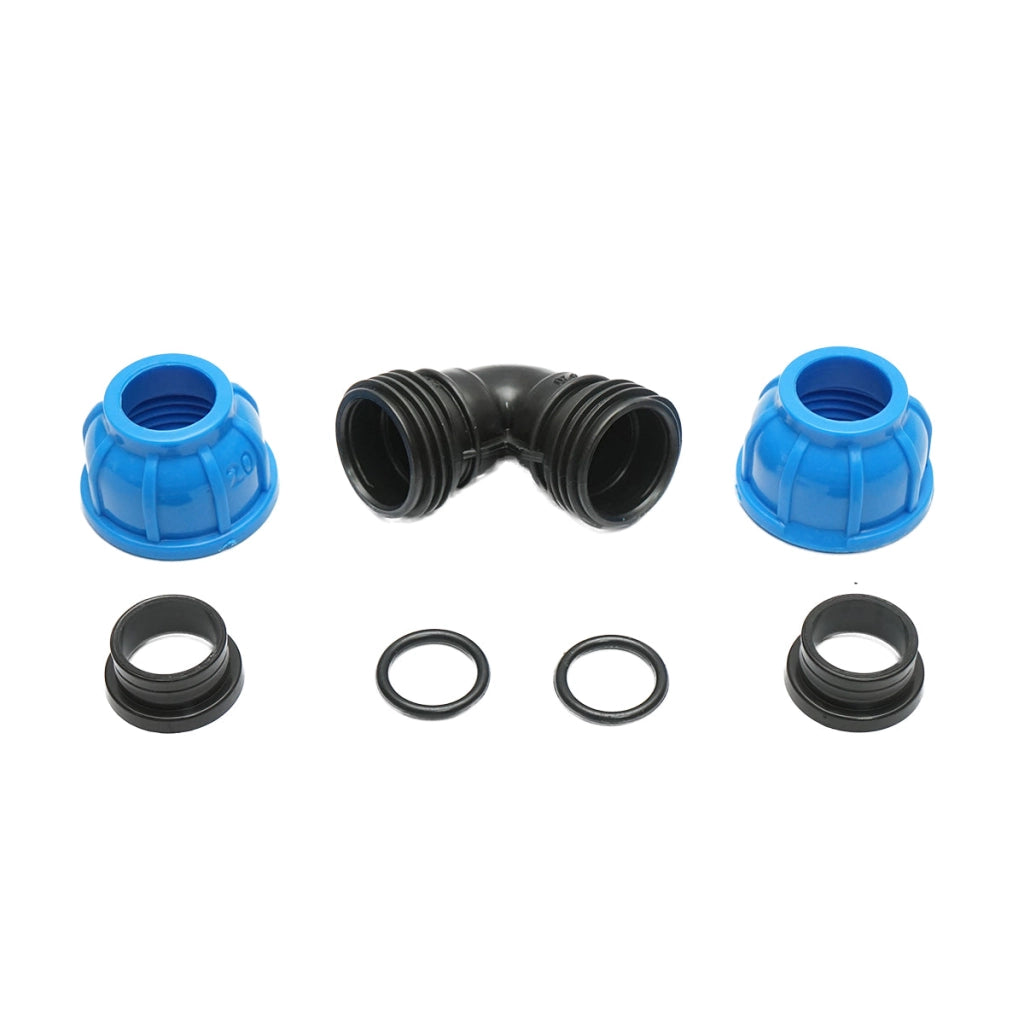 Gomito di compressione D20x20mm PN16, per sistemi di irrigazione
