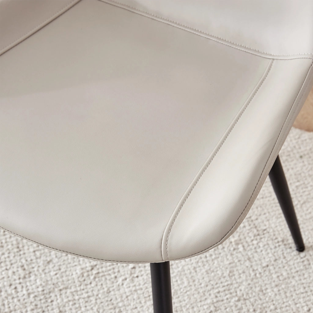 Sedia da pranzo con schienale ergonomico e piedini metallici antiscivolo in PU e metallo Grigio