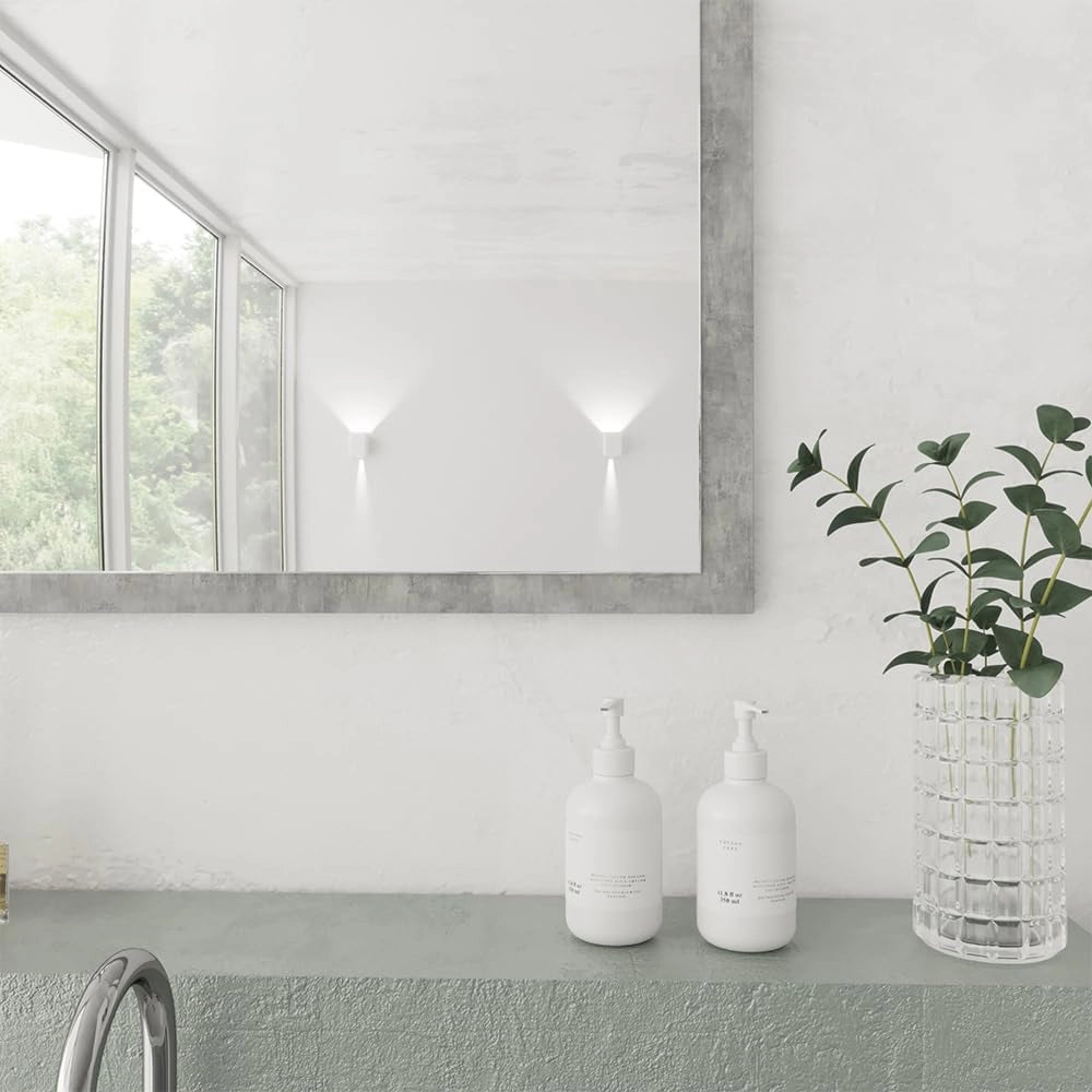 Specchio bagno Kiko, Calcestruzzo, 45 x 60 cm, per montaggio a parete, abbinabile ai mobili da bagno Kiko
