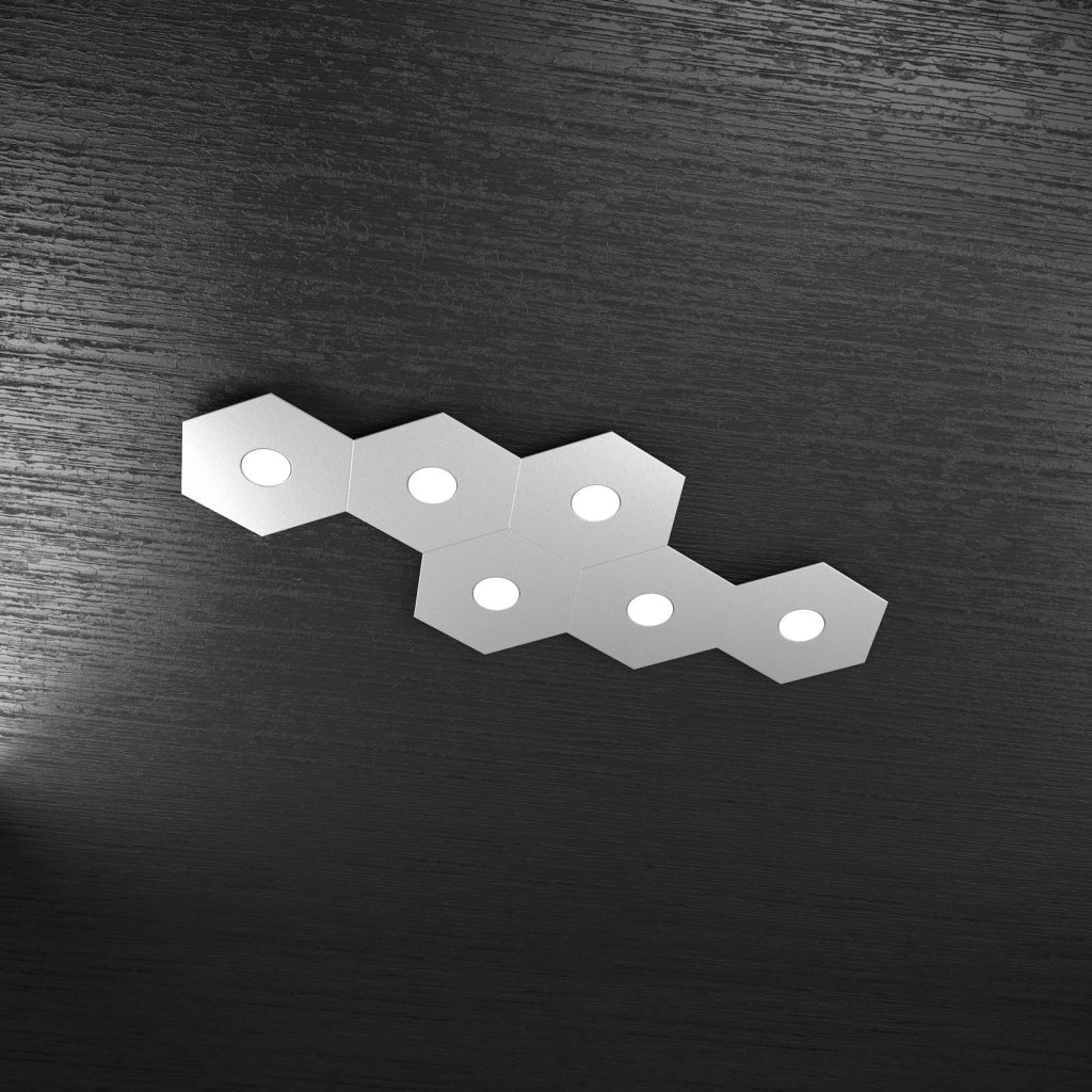 HEXAGON APPLIQUE-PLAFONIERA 6 LUCI GRIGIO 1142-6L-GR