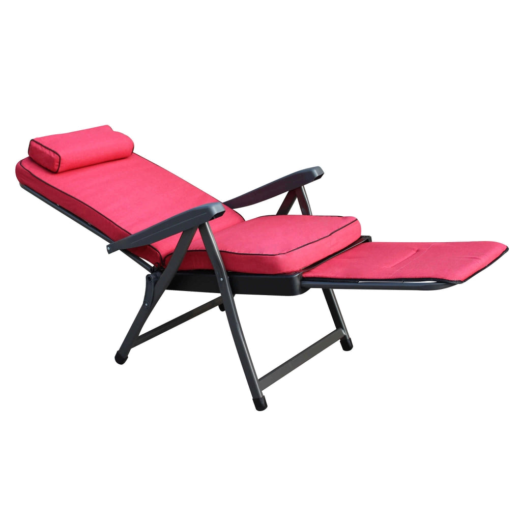 Poltrona Sdraio relax reclinabile in Tessuto Acciaio cm 155x60x60 - MORTY
