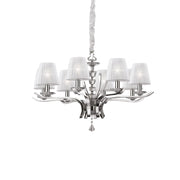 Lampadario Classico Pegaso Metallo Bianco 8 Luci E14