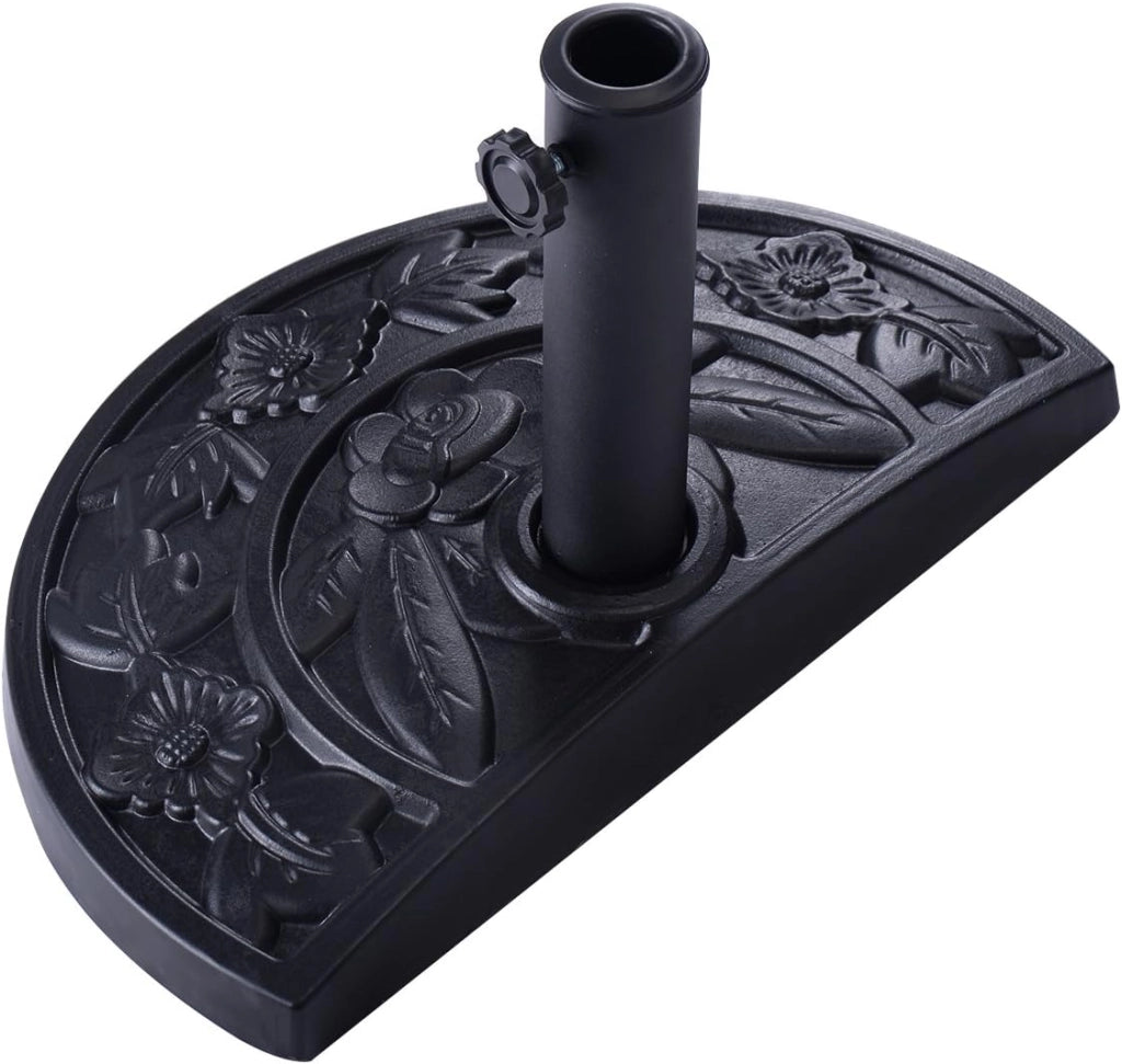 Base per Ombrellone, per Pali da 38-48mm, Base Ombrellone in Resina, 9KG, Nero