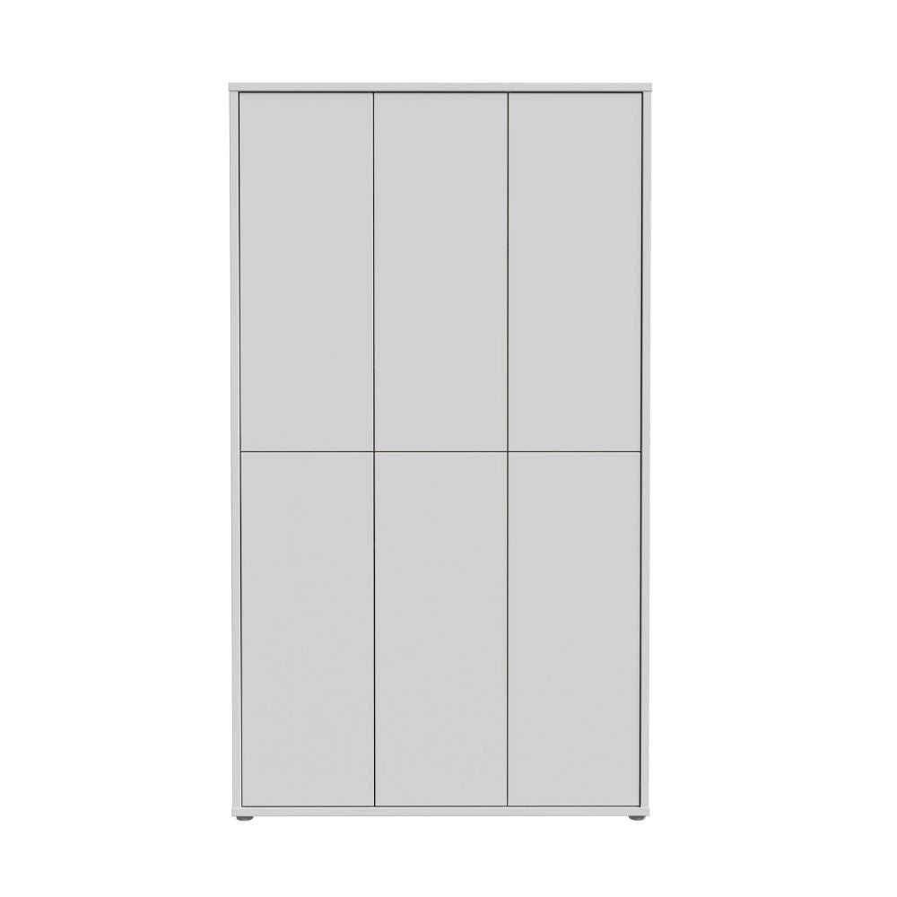 Armadio multiuso Medea 6 ante colore grigio chiaro 109.2x34.9xH191.9 cm.