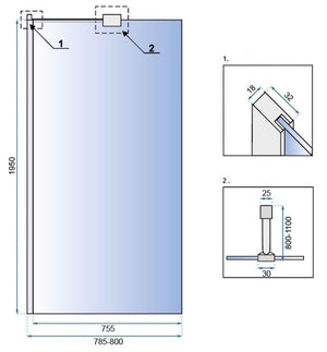 Parete Doccia Rea Aero N 80 Transparente