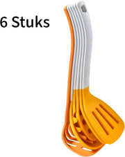 Set da cottura 6 pezzi - Spatola da cottura antisud antiaderente e cucchiaio - Spatola da soffritto - Spatola da cottura verticale siliconizzata gialla