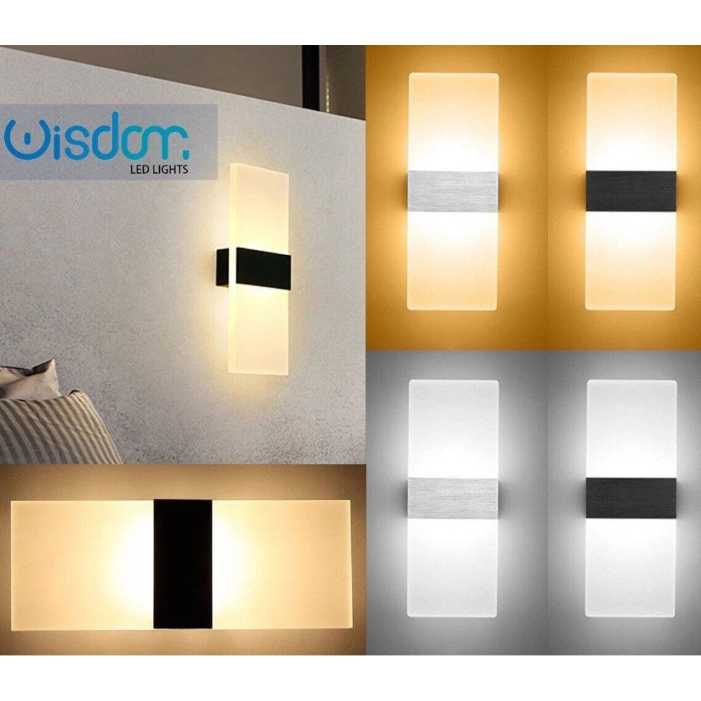 Trade Shop - Applique Cubo A Led Da 12w In Vetro Faretto Da Parete Muro Luce Per Interni Ip20 -