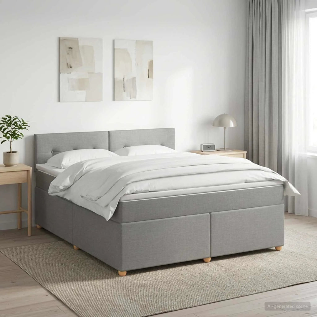 Letto box spring con materasso Grigio Chiaro 140 x 200 cm 3452436