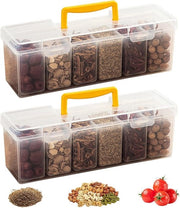 12 contenitori per spezie con coperchio - contenitore per snack - tavola per snack in cucina - organizzatore per snackbox - scatola di trasporto - contenitore per spezie di conservazione - riutilizzabile - sostenibile - 2 pezzi