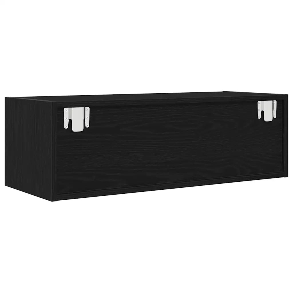 Mobili TV 2 pz Rovere Nero 80x31x25,5 cm in Legno Multistrato 861511