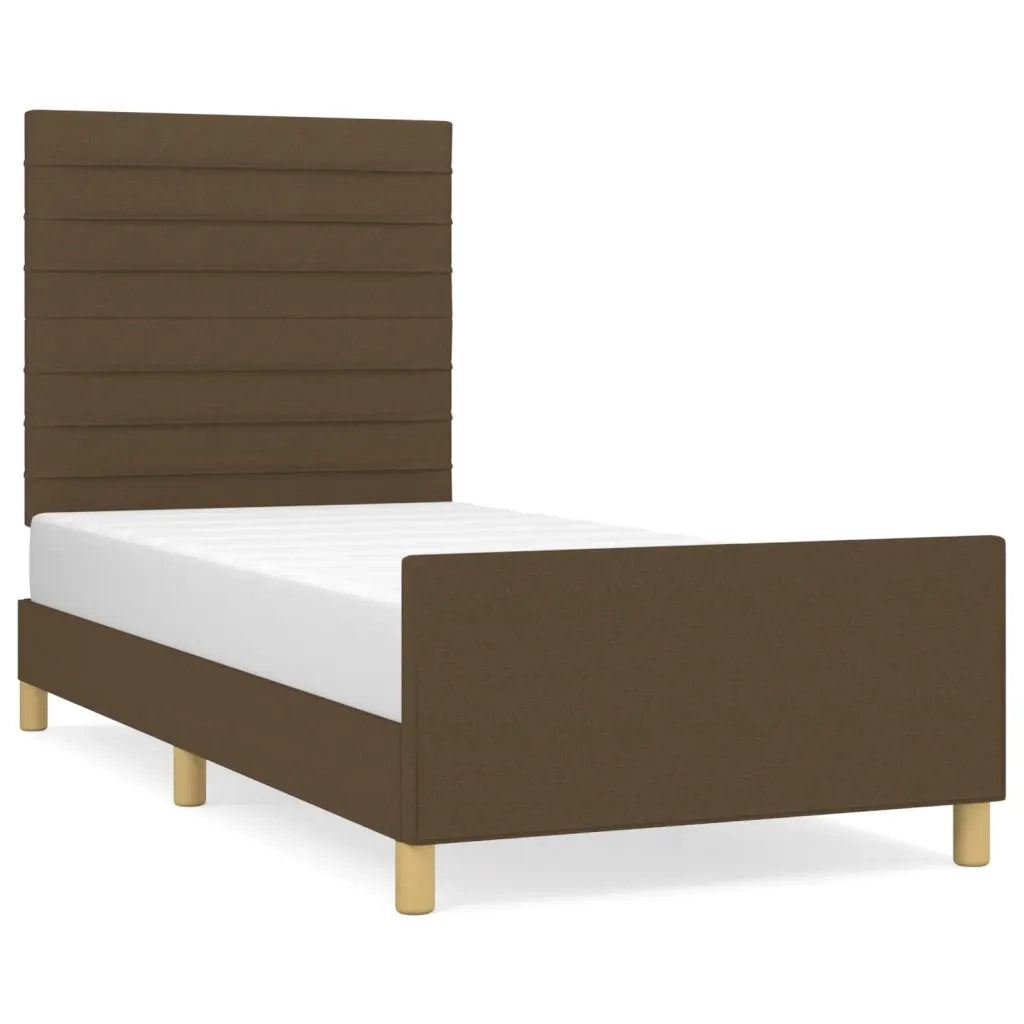 Giroletto senza Materasso Marrone Scuro 100x200 cm Tessuto