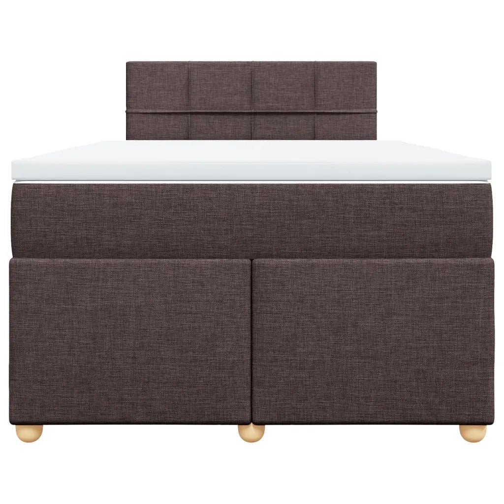 Giroletto a Molle con Materasso Marrone Scuro 120x190cm Tessuto