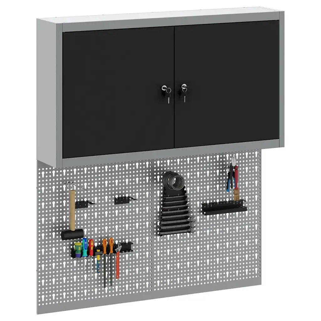 Set di armadi per attrezzi con lo scaffale 3 pcs Nero 3321398