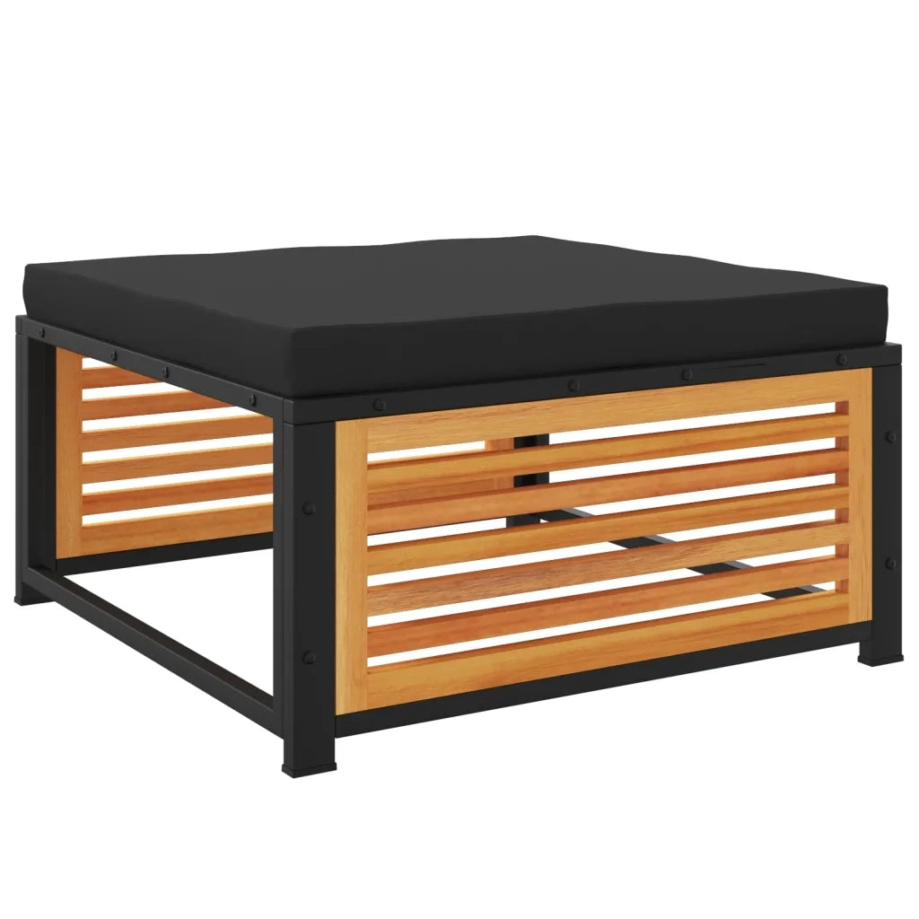 vidaXL Sgabello da Giardino con Cuscini 68x68x30 cm Massello Acacia