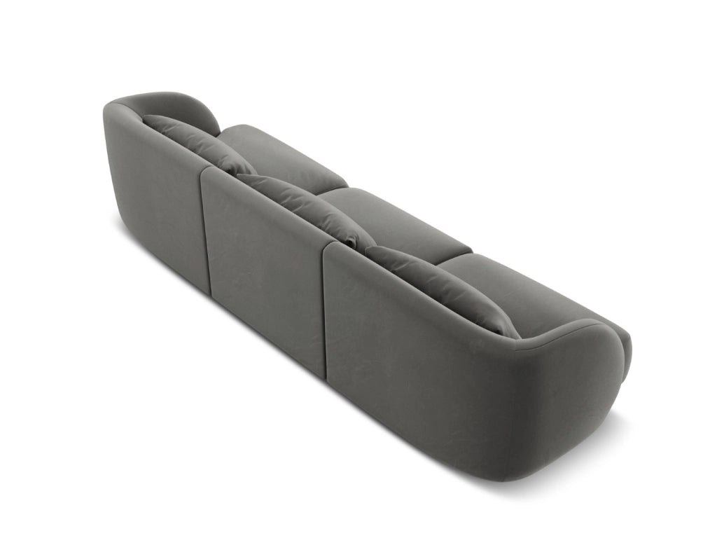 Cosmopolitan Design - Divano "Tulum" 3 posti in velluto grigio chiaro 