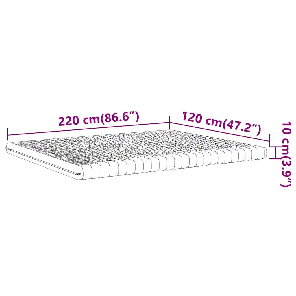 Materasso in Schiuma Bianco 120x220 cm 7 Zone Durezza 20 ILD 4016657