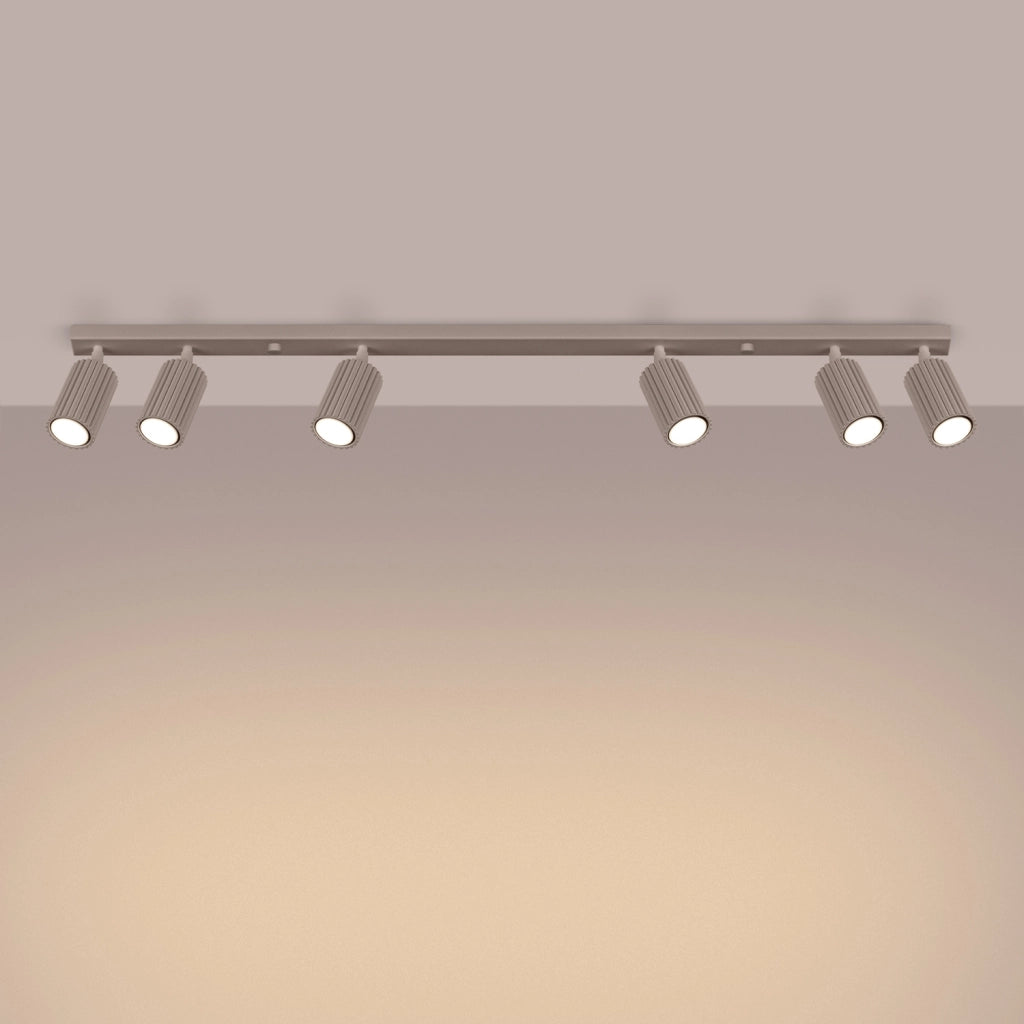 Plafoniera moderna taupe barra 117cm 6xGU10 GRAVIO PureLume
